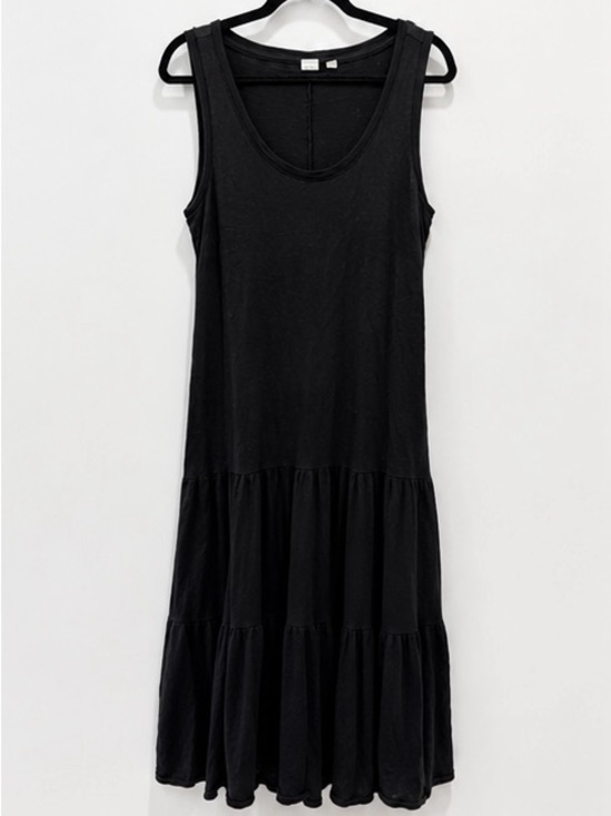 GAP Dresses & Skirts - Gap Black Tiered Midi Dress Sleeveless Ruffle Hem Size Large Casual Boho